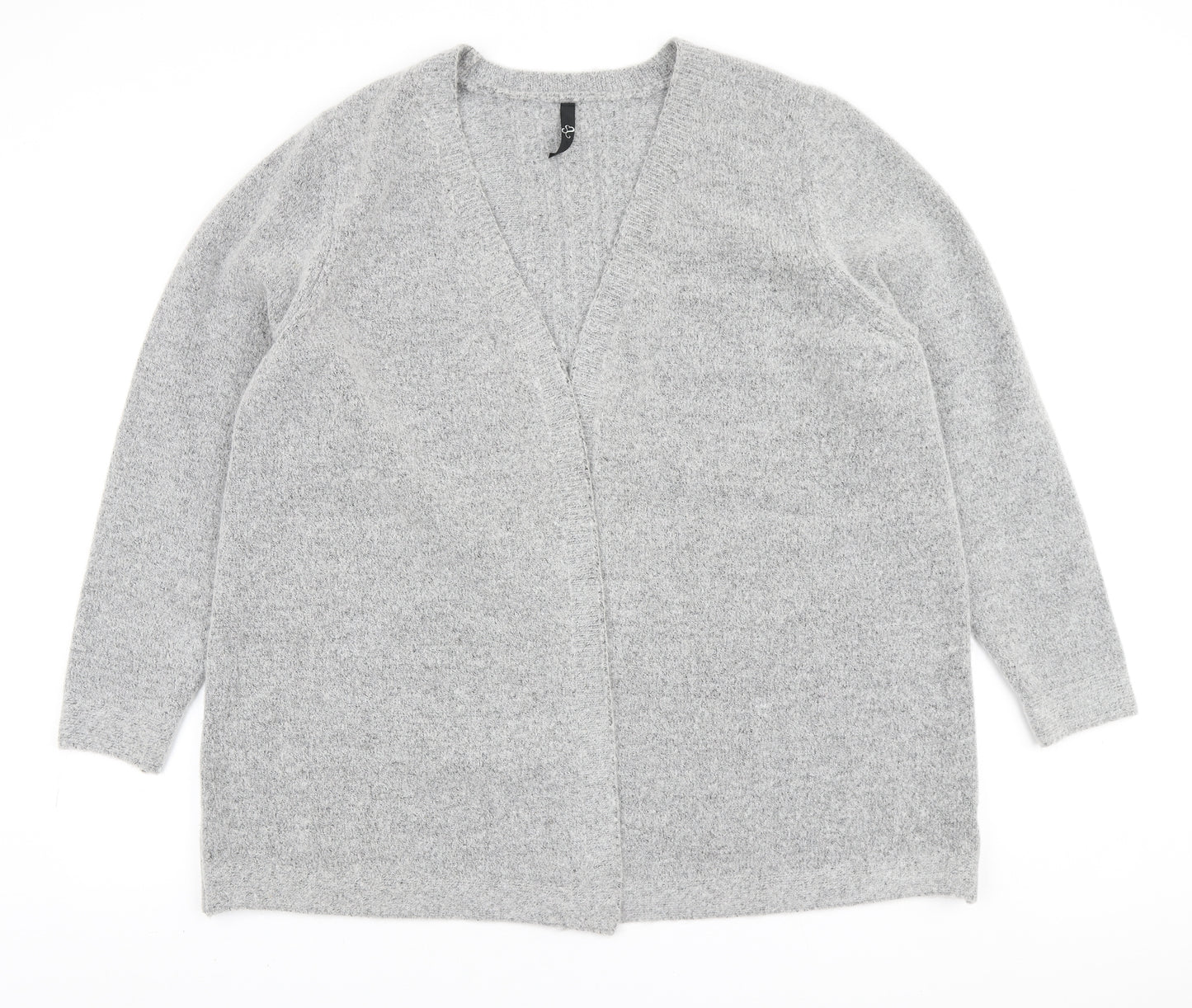 Preworn Womens Grey V-Neck Polyester Cardigan Jumper Size 2XL