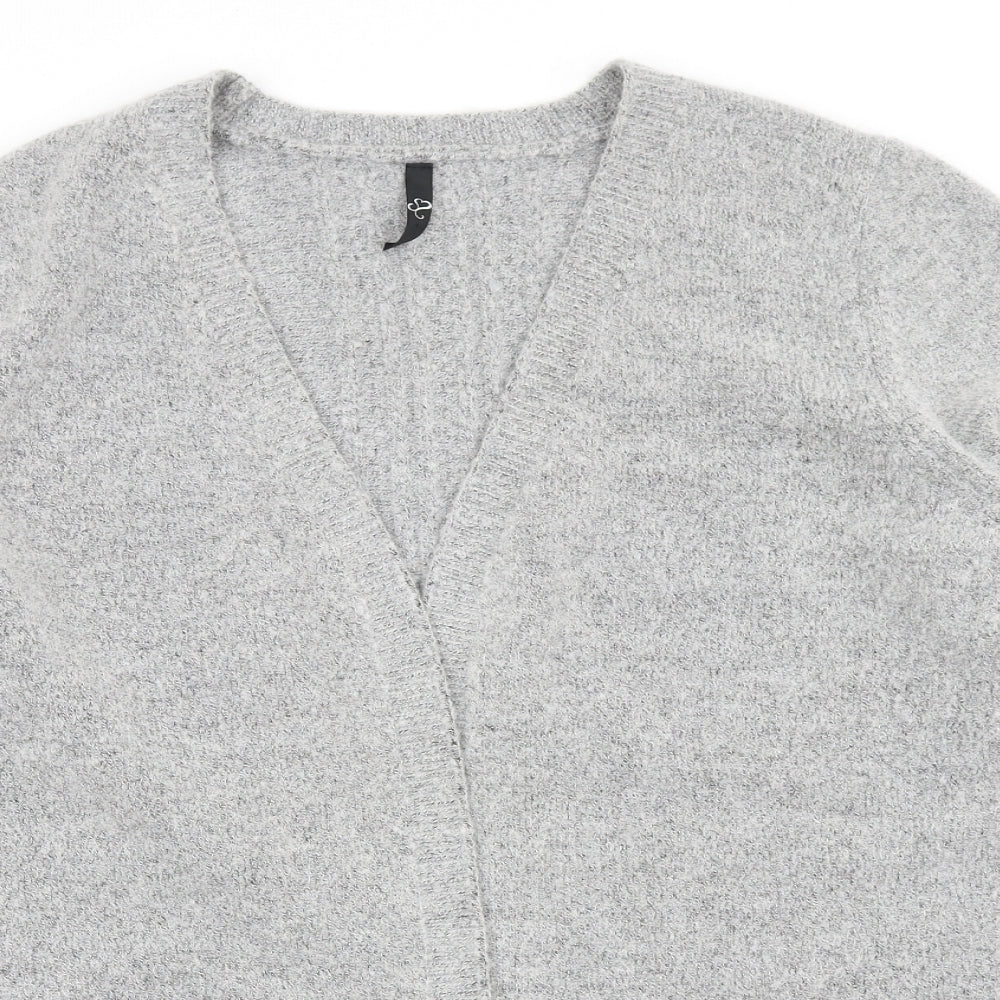 Preworn Womens Grey V-Neck Polyester Cardigan Jumper Size 2XL