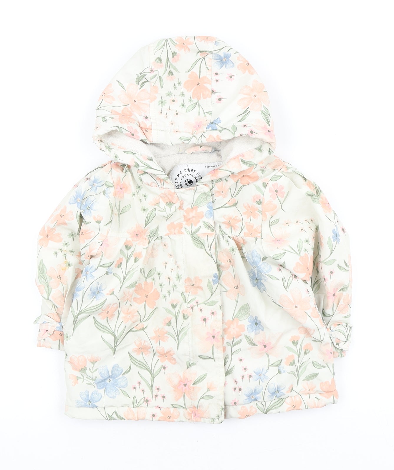 George Girls Multicoloured Floral Basic Coat Coat Size 12-18 Months Zip