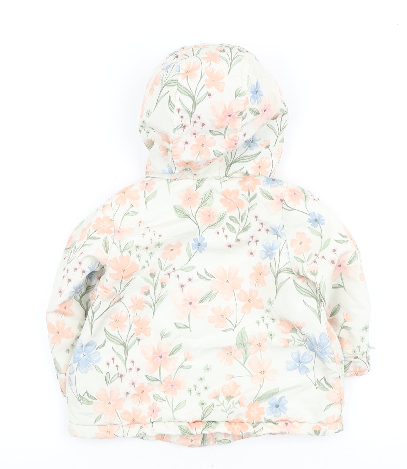 George Girls Multicoloured Floral Basic Coat Coat Size 12-18 Months Zip