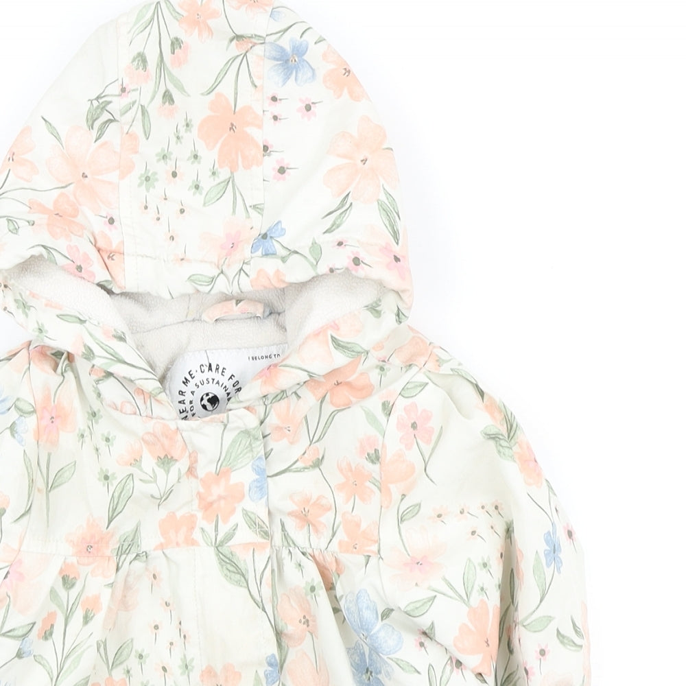 George Girls Multicoloured Floral Basic Coat Coat Size 12-18 Months Zip