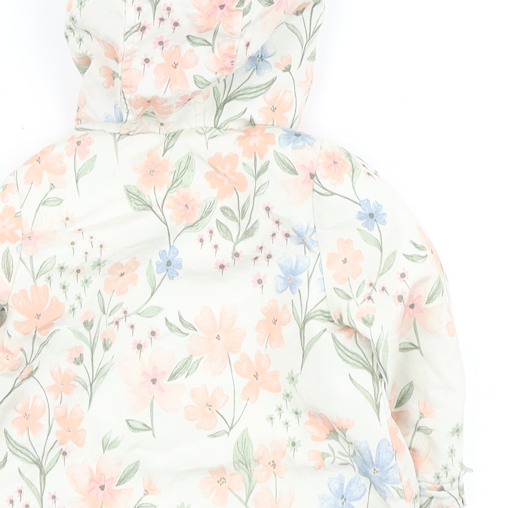 George Girls Multicoloured Floral Basic Coat Coat Size 12-18 Months Zip