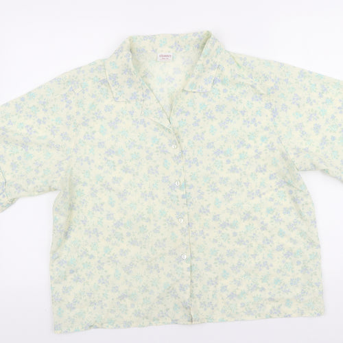 Leeannes Womens Multicoloured Floral Polyester Basic Button-Up Size 18 Collared