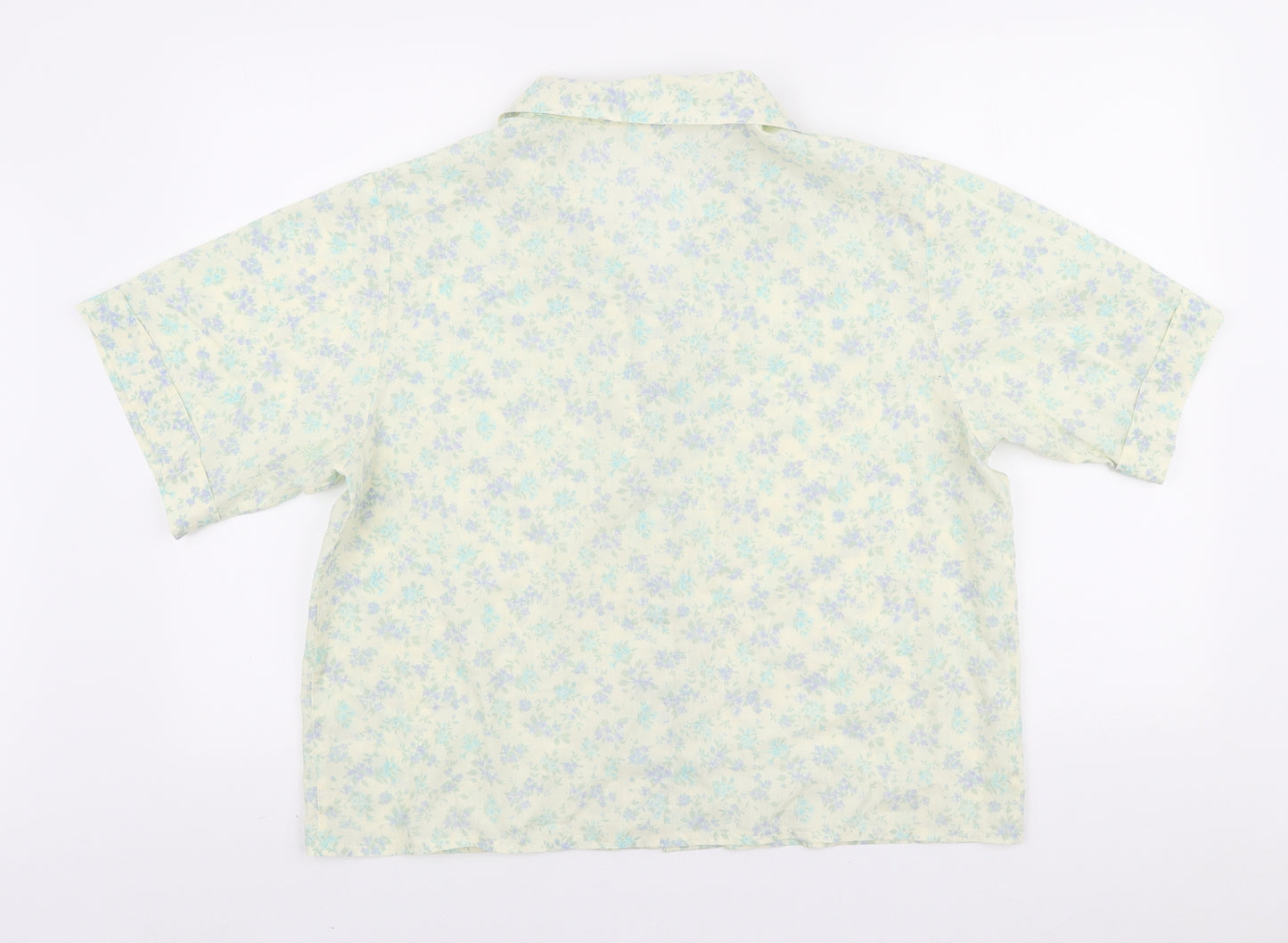 Leeannes Womens Multicoloured Floral Polyester Basic Button-Up Size 18 Collared