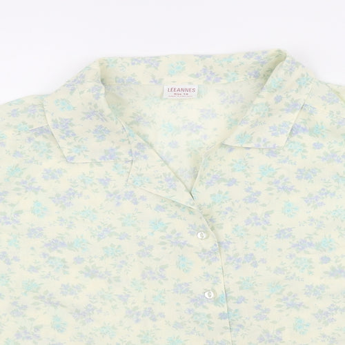 Leeannes Womens Multicoloured Floral Polyester Basic Button-Up Size 18 Collared