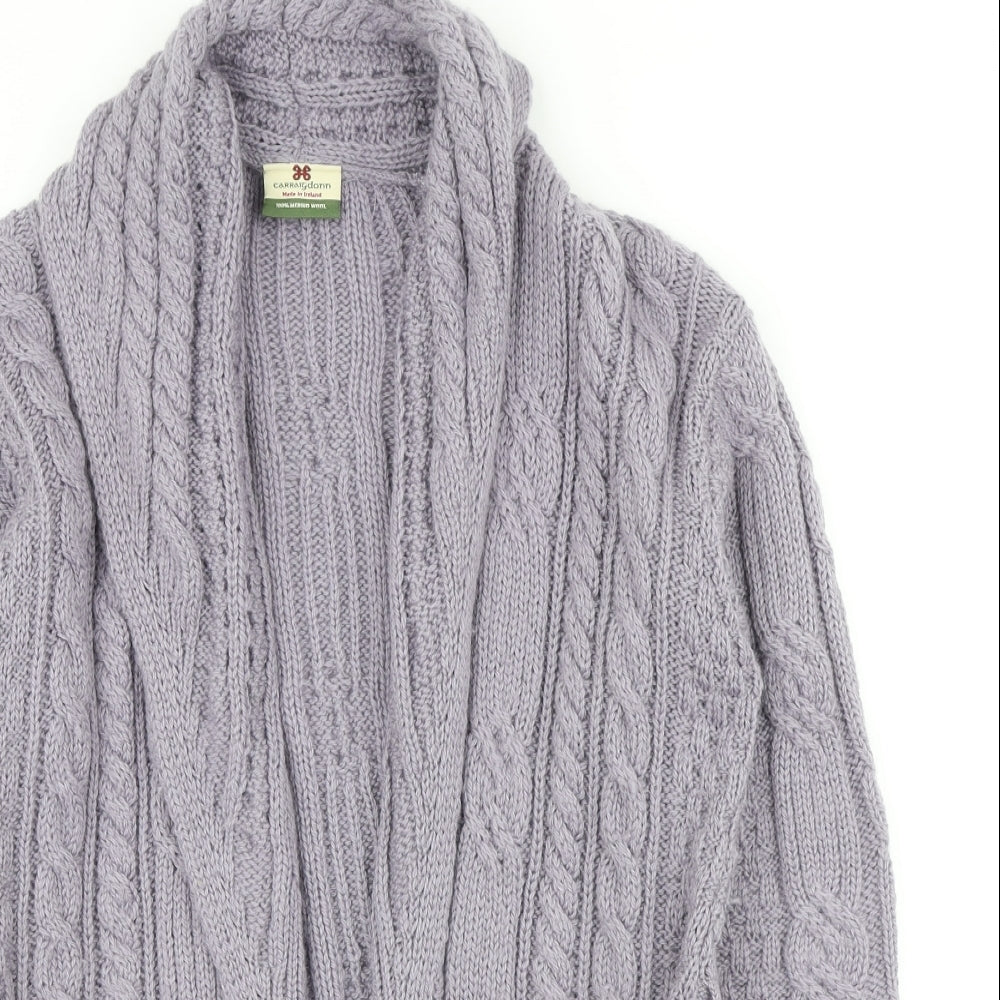 Carraig Donn Womens Yellow V-Neck 100% Merino Wool Cardigan Jumper Size M