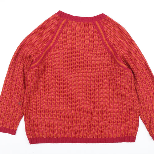 Marks and Spencer Womens Orange Round Neck Acrylic Pullover Jumper Size 20