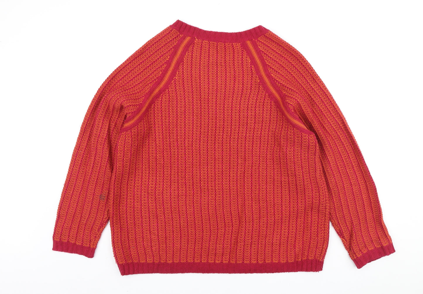 Marks and Spencer Womens Orange Round Neck Acrylic Pullover Jumper Size 20
