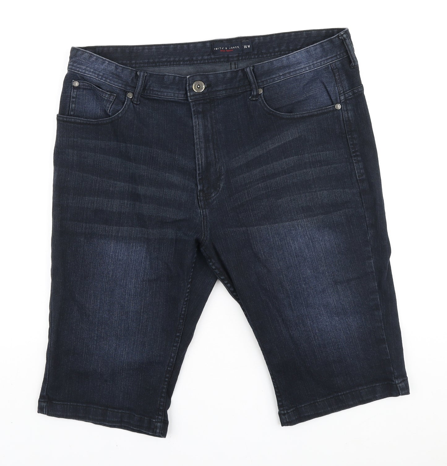Smith & Jones Mens Blue Cotton Bermuda Shorts Size 36 in L12 in Regular Zip