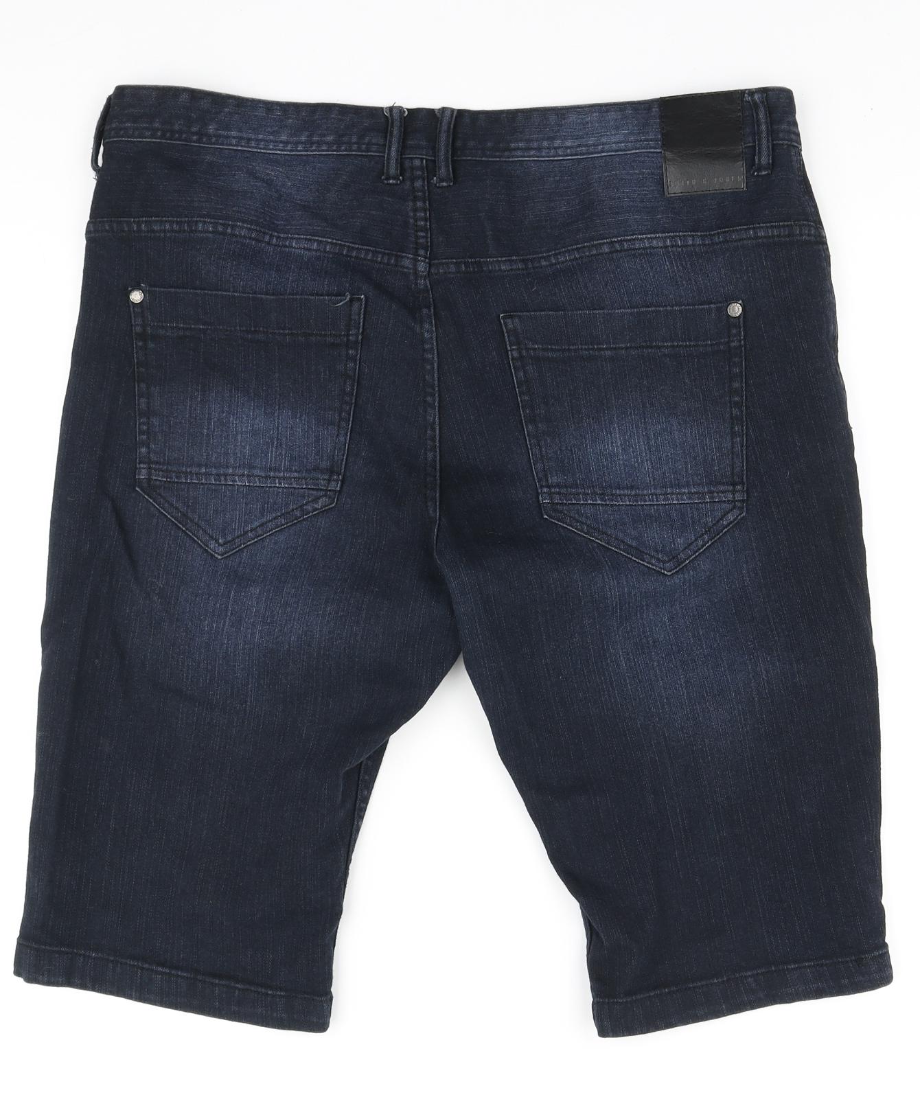 Smith & Jones Mens Blue Cotton Bermuda Shorts Size 36 in L12 in Regular Zip