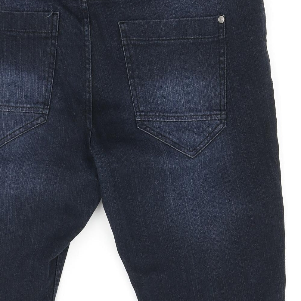 Smith & Jones Mens Blue Cotton Bermuda Shorts Size 36 in L12 in Regular Zip