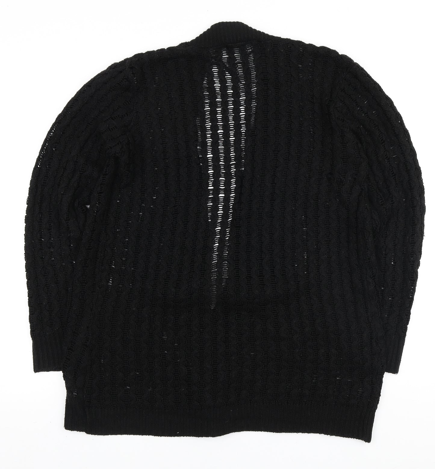 Glimpse Design Womens Black V-Neck Acrylic Cardigan Jumper Size S