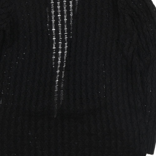 Glimpse Design Womens Black V-Neck Acrylic Cardigan Jumper Size S