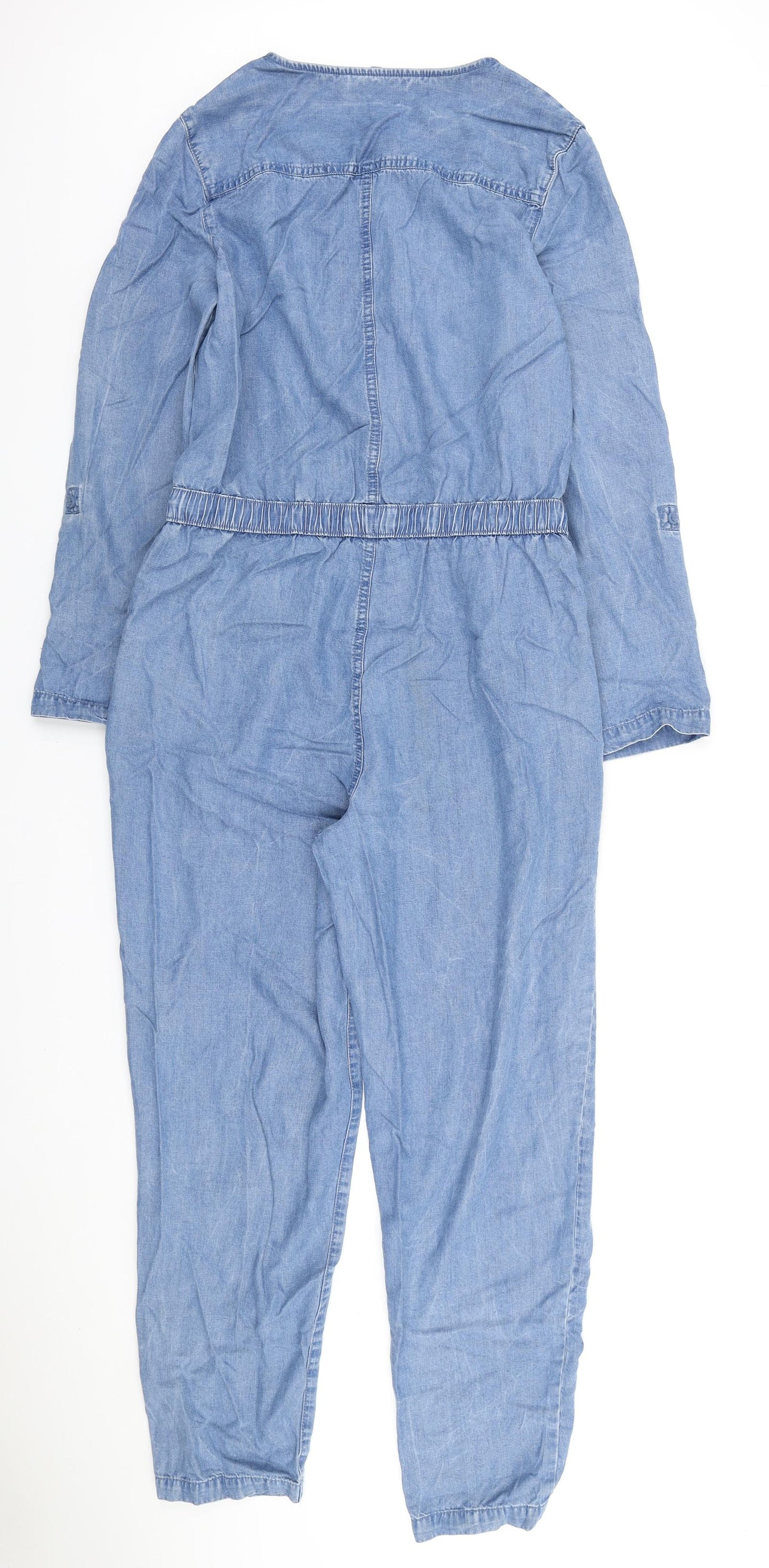 TU Womens Blue Jumpsuit One-Piece Size 14 L26 in Button
