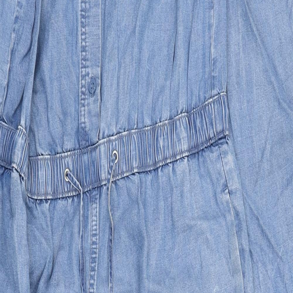 TU Womens Blue Jumpsuit One-Piece Size 14 L26 in Button