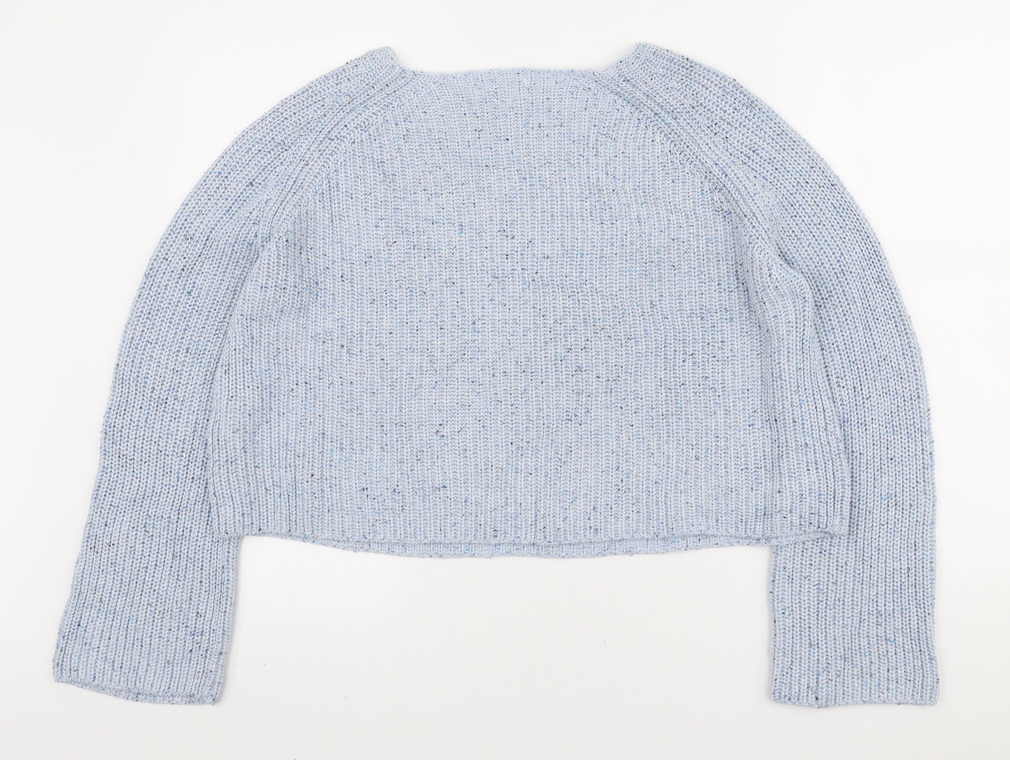 H&M Womens Blue Boat Neck Acrylic Pullover Jumper Size M
