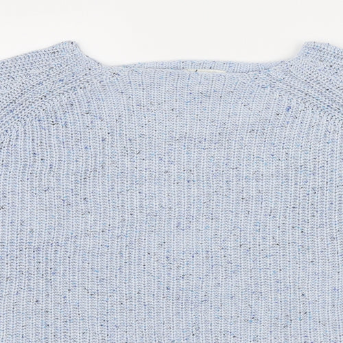 H&M Womens Blue Boat Neck Acrylic Pullover Jumper Size M