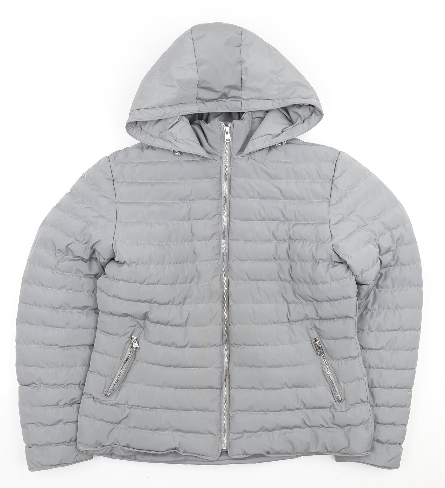 Tokyo Laundry Womens Grey Puffer Jacket Coat Size XL Zip