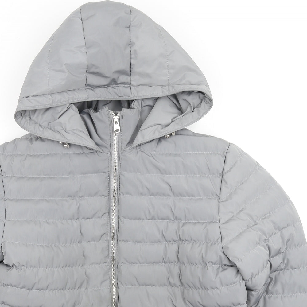 Tokyo Laundry Womens Grey Puffer Jacket Coat Size XL Zip