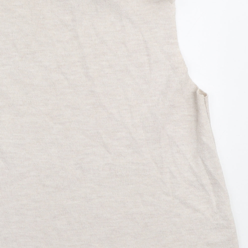 Zara Womens Ivory Roll Neck Cotton Pullover Jumper Size S