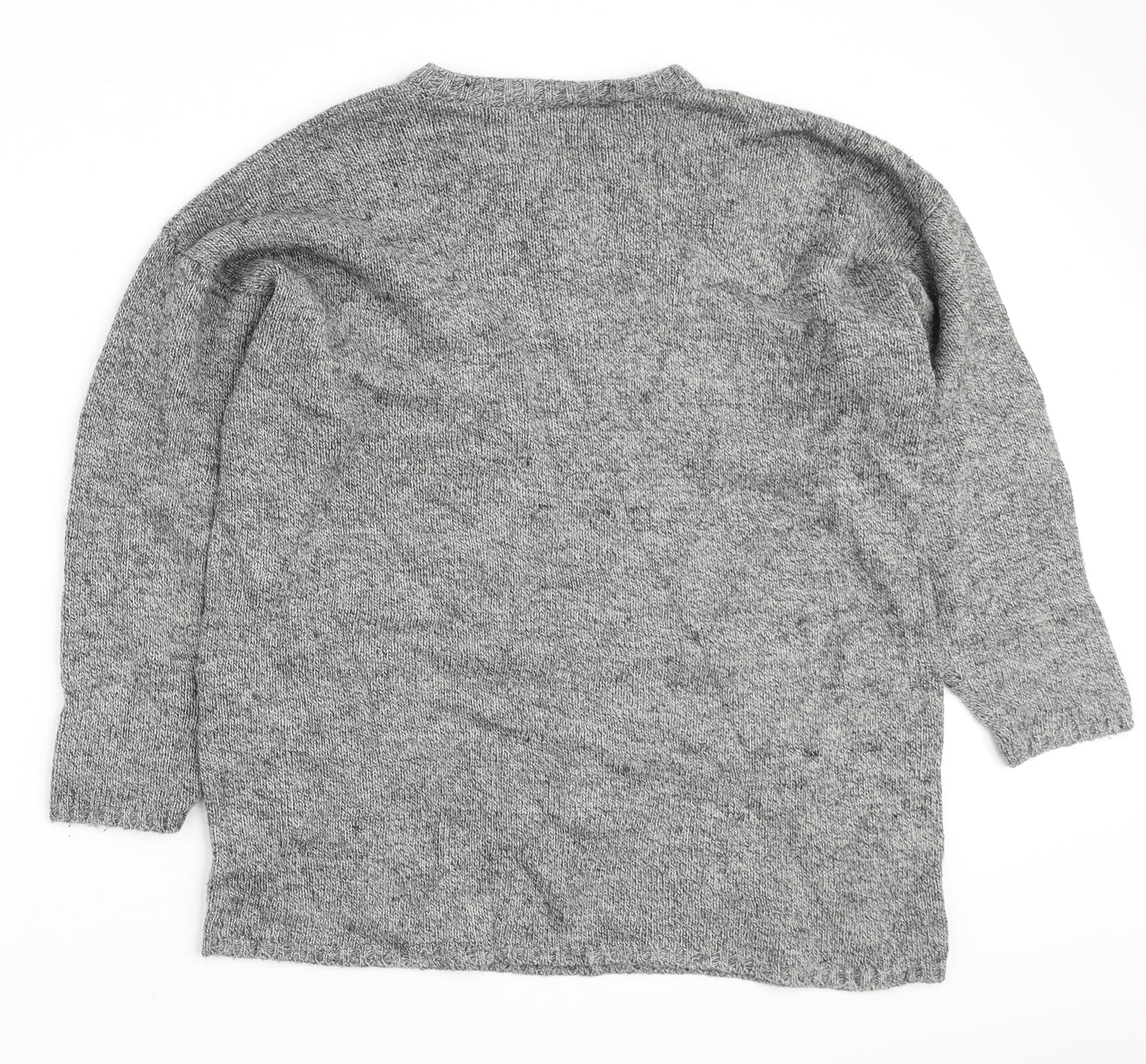 Pilot Mens Grey V-Neck Acrylic Pullover Jumper Size M