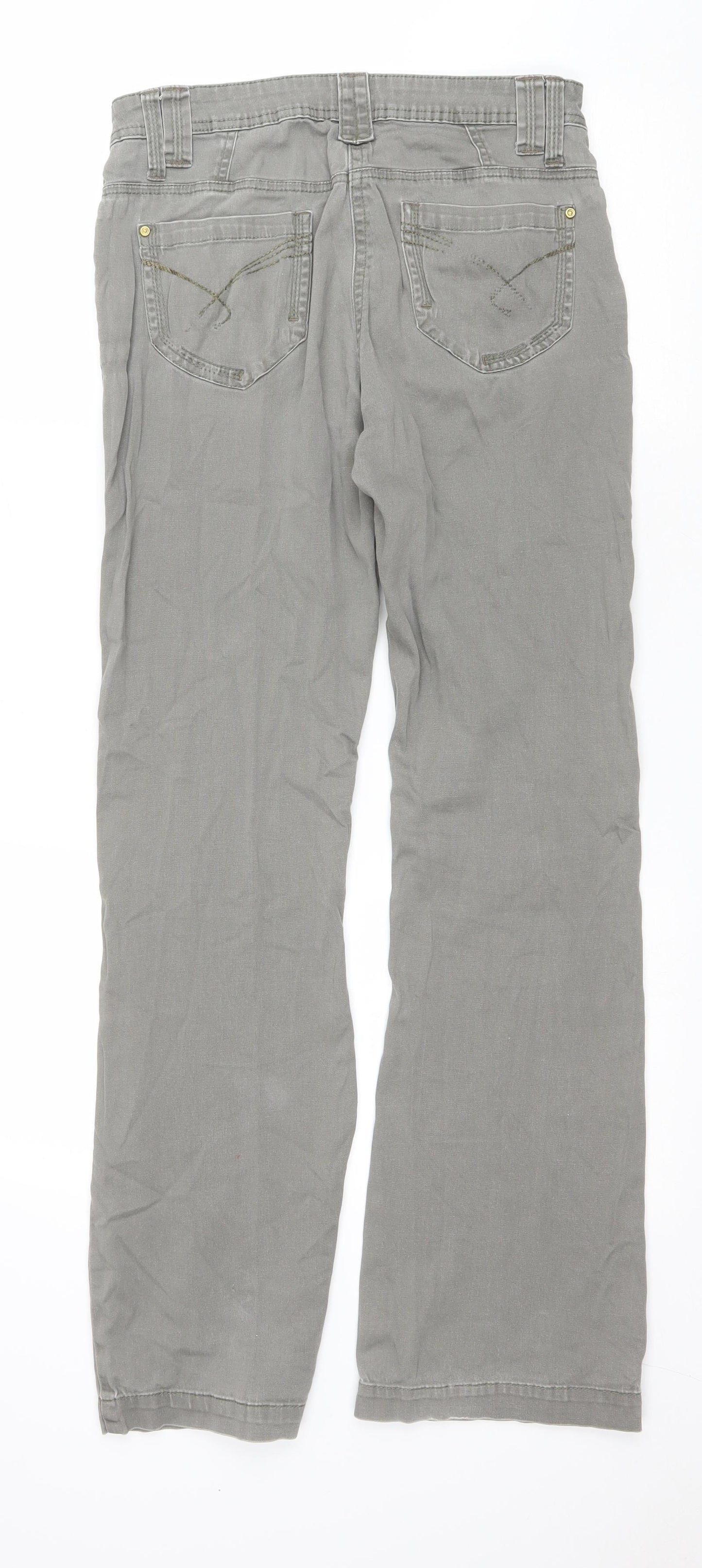 George Womens Grey Cotton Bootcut Jeans Size 8 L31 in Regular Zip