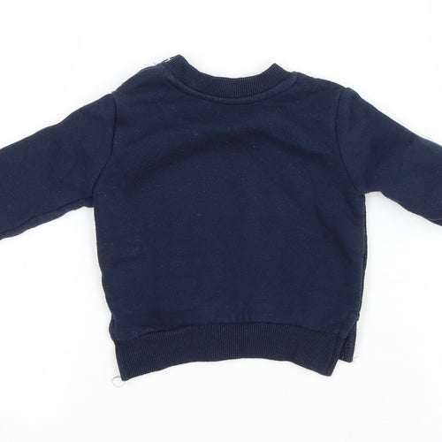 Primark Baby Blue Polyester Basic T-Shirt Size 3-6 Months Round Neck Snap - Little Winner