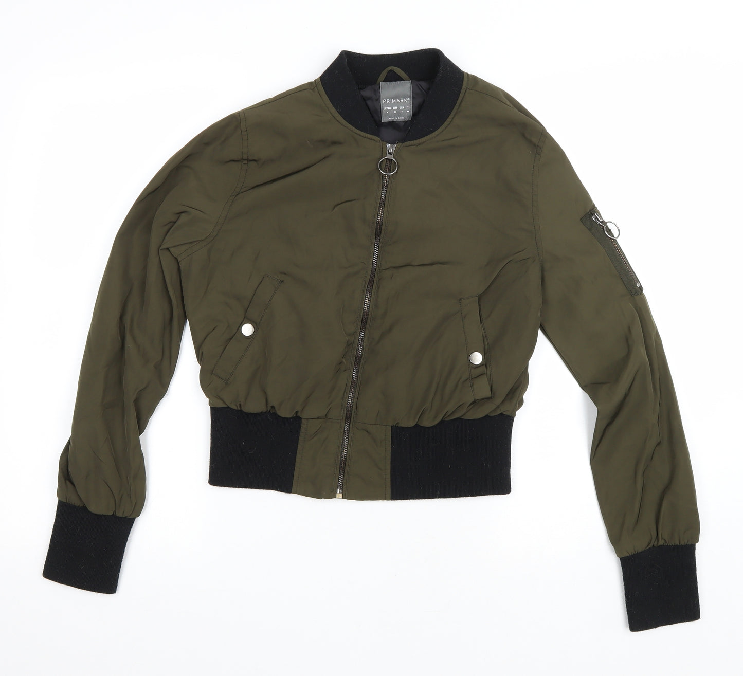 Primark Womens Green Jacket Size 8 Zip