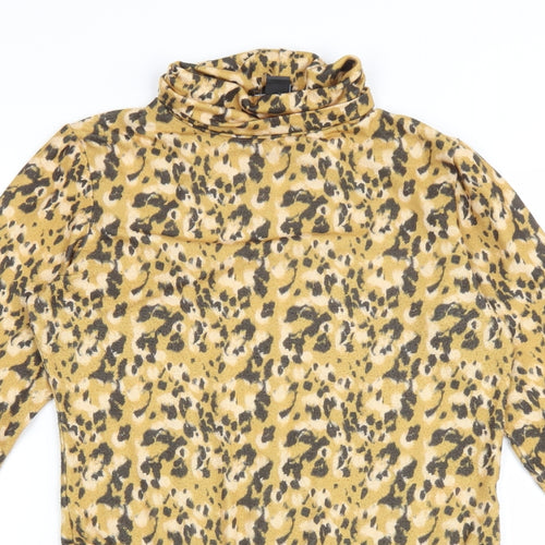 Primark Womens Yellow Animal Print Polyester Bodysuit One-Piece Size 10 Snap - Cheater Print