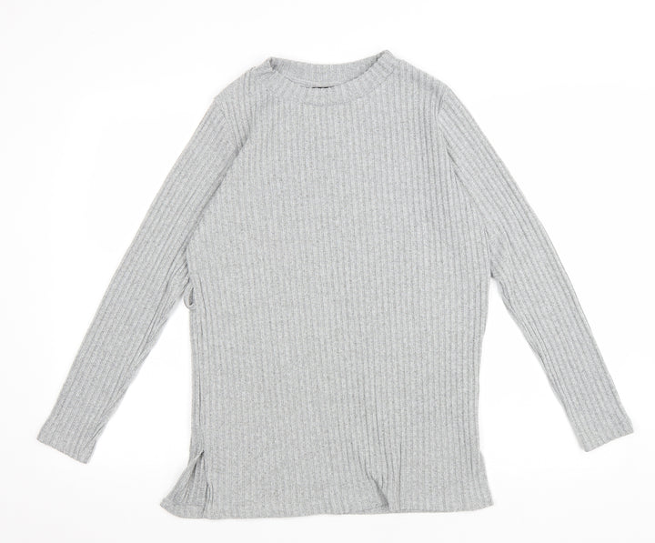 Dorothy Perkins Womens Grey Round Neck Polyester Pullover Jumper Size 6