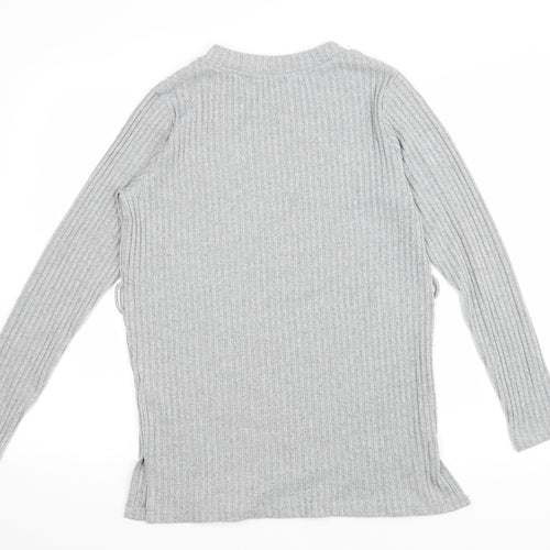 Dorothy Perkins Womens Grey Round Neck Polyester Pullover Jumper Size 6