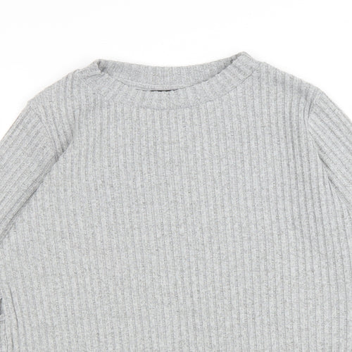Dorothy Perkins Womens Grey Round Neck Polyester Pullover Jumper Size 6