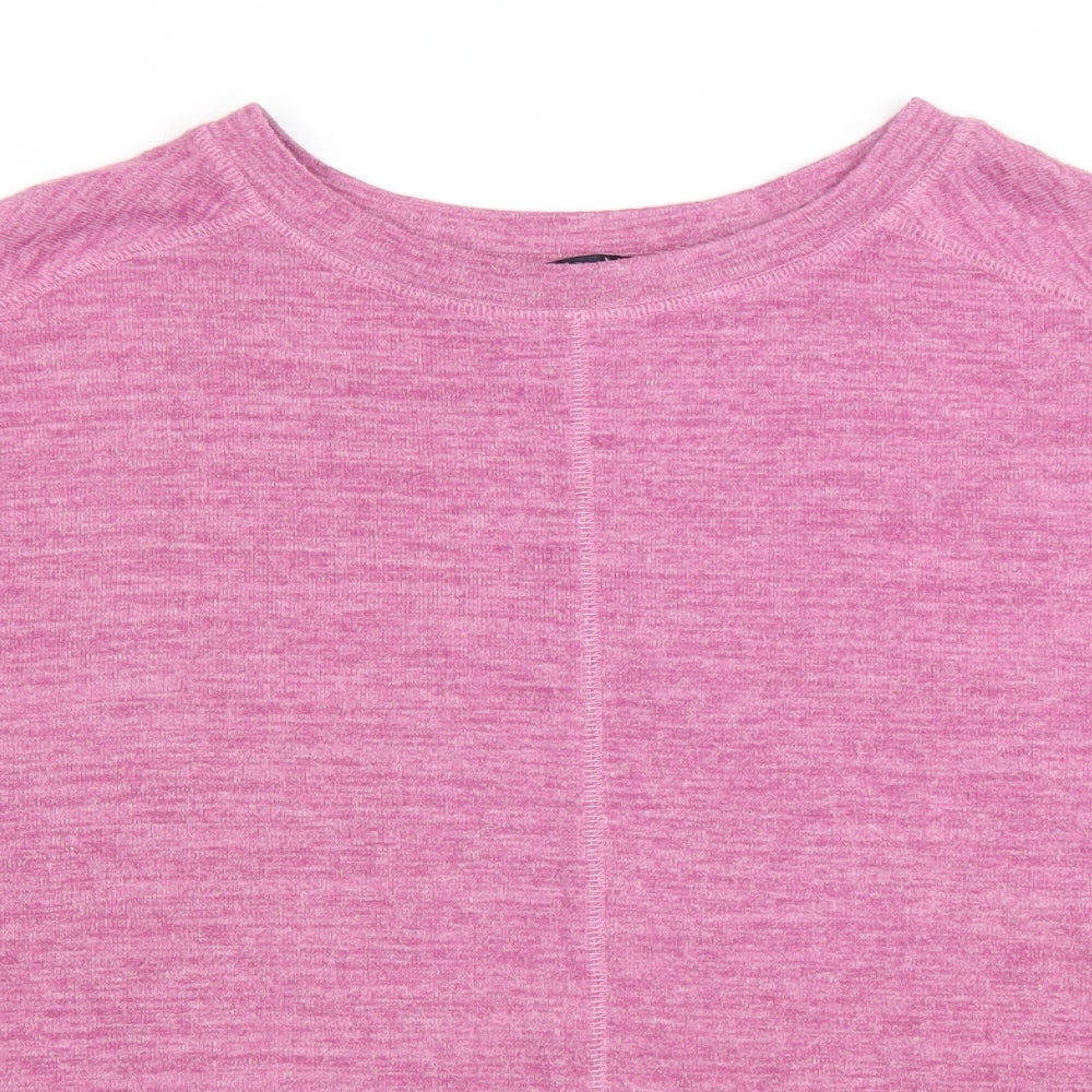 Marks and Spencer Womens Pink Viscose Basic T-Shirt Size 14 Round Neck