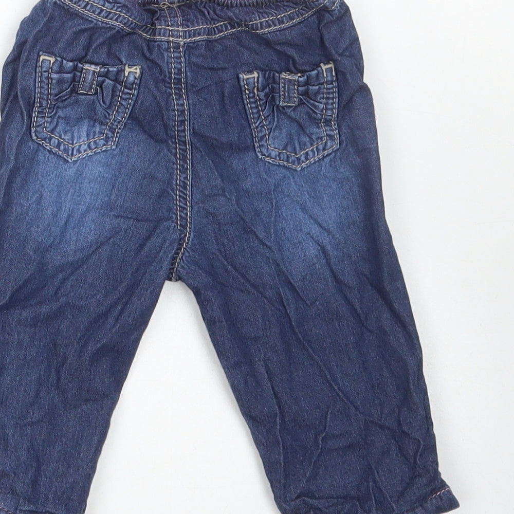 Matalan Girls Blue Cotton Jogger Jeans Size 3-6 Months Pullover - Cat