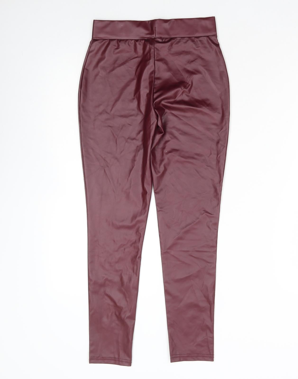 Primark Girls Red Polyester Jegging Trousers Size 11-12 Years Regular Pullover - Wet look leggings