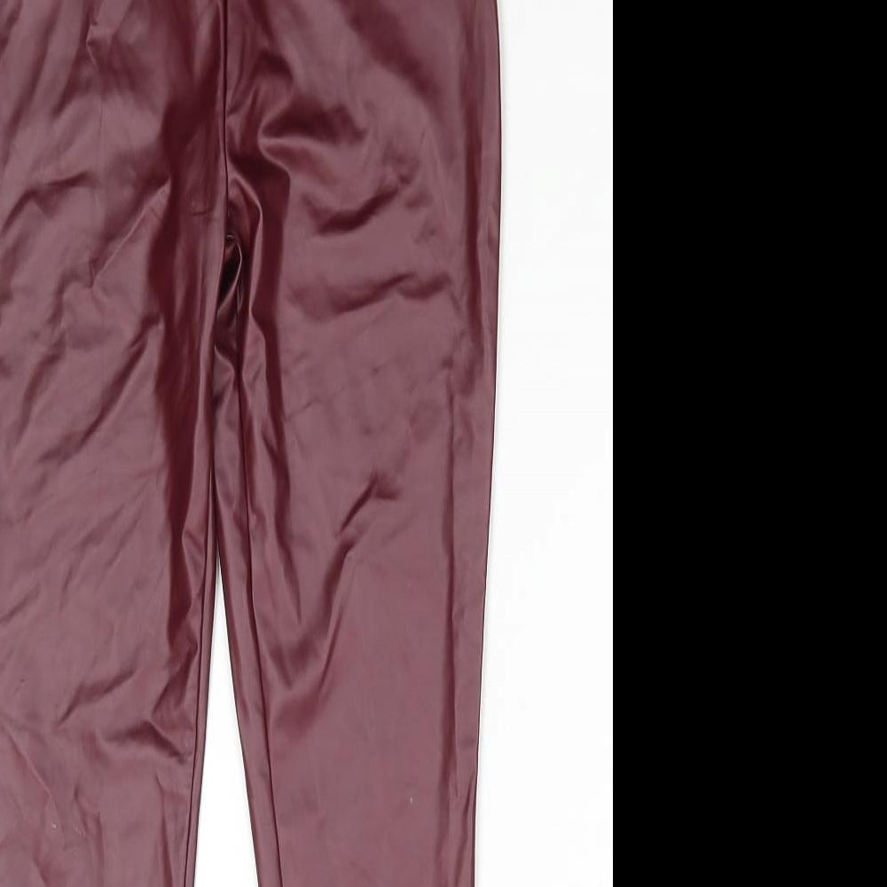 Primark Girls Red Polyester Jegging Trousers Size 11-12 Years Regular Pullover - Wet look leggings