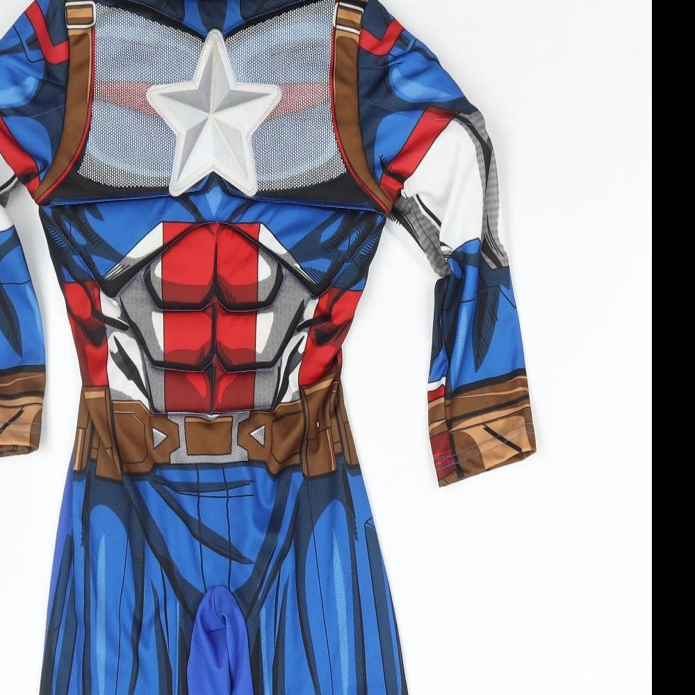 F&F Boys Multicoloured Polyester Basic T-Shirt Size 3-4 Years Round Neck Pullover - Avengers fancy dress