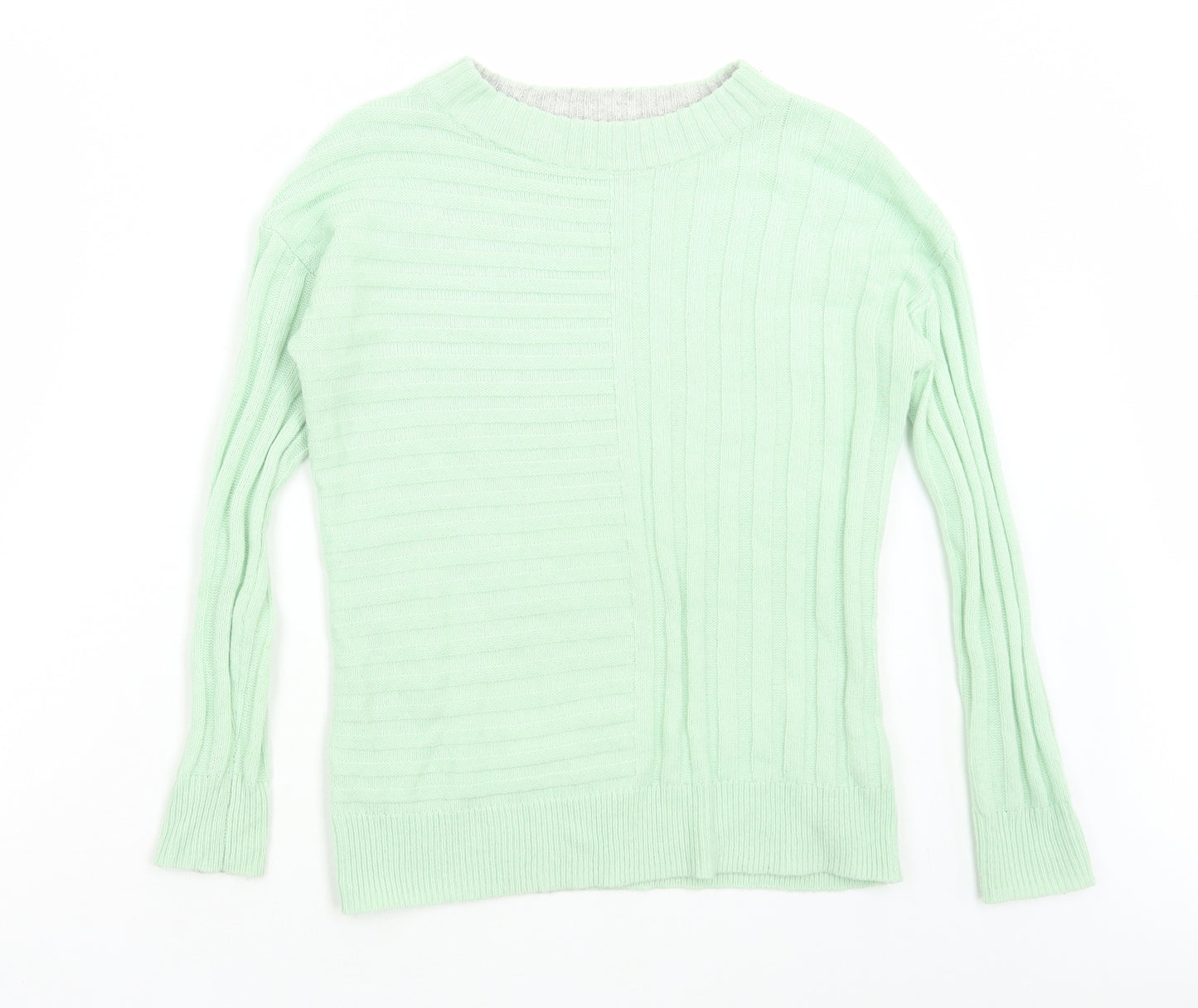 Marks and Spencer Womens Green Round Neck Acrylic Pullover Jumper Size XS