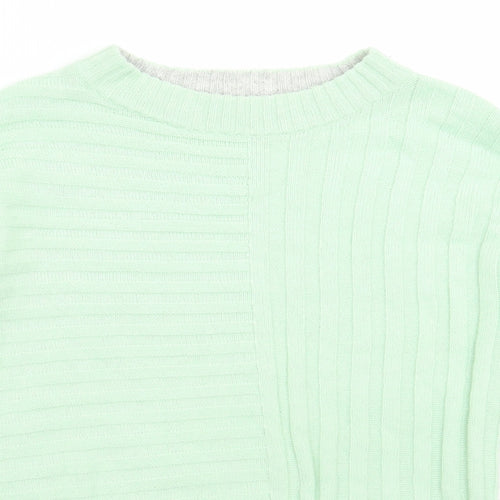 Marks and Spencer Womens Green Round Neck Acrylic Pullover Jumper Size XS