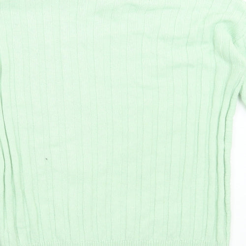 Marks and Spencer Womens Green Round Neck Acrylic Pullover Jumper Size XS