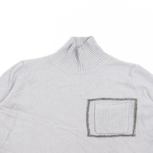 Foresta Bella Womens Grey Roll Neck Viscose Pullover Jumper Size S