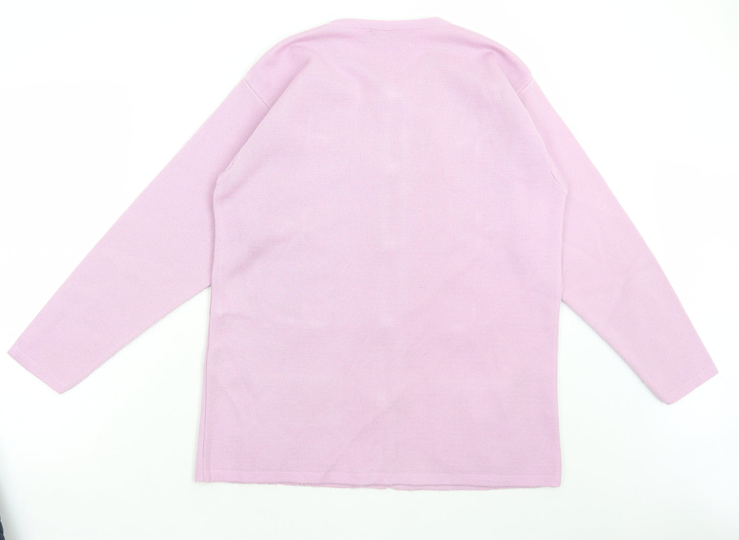 Paramour Womens Purple Round Neck Acrylic Cardigan Jumper Size M