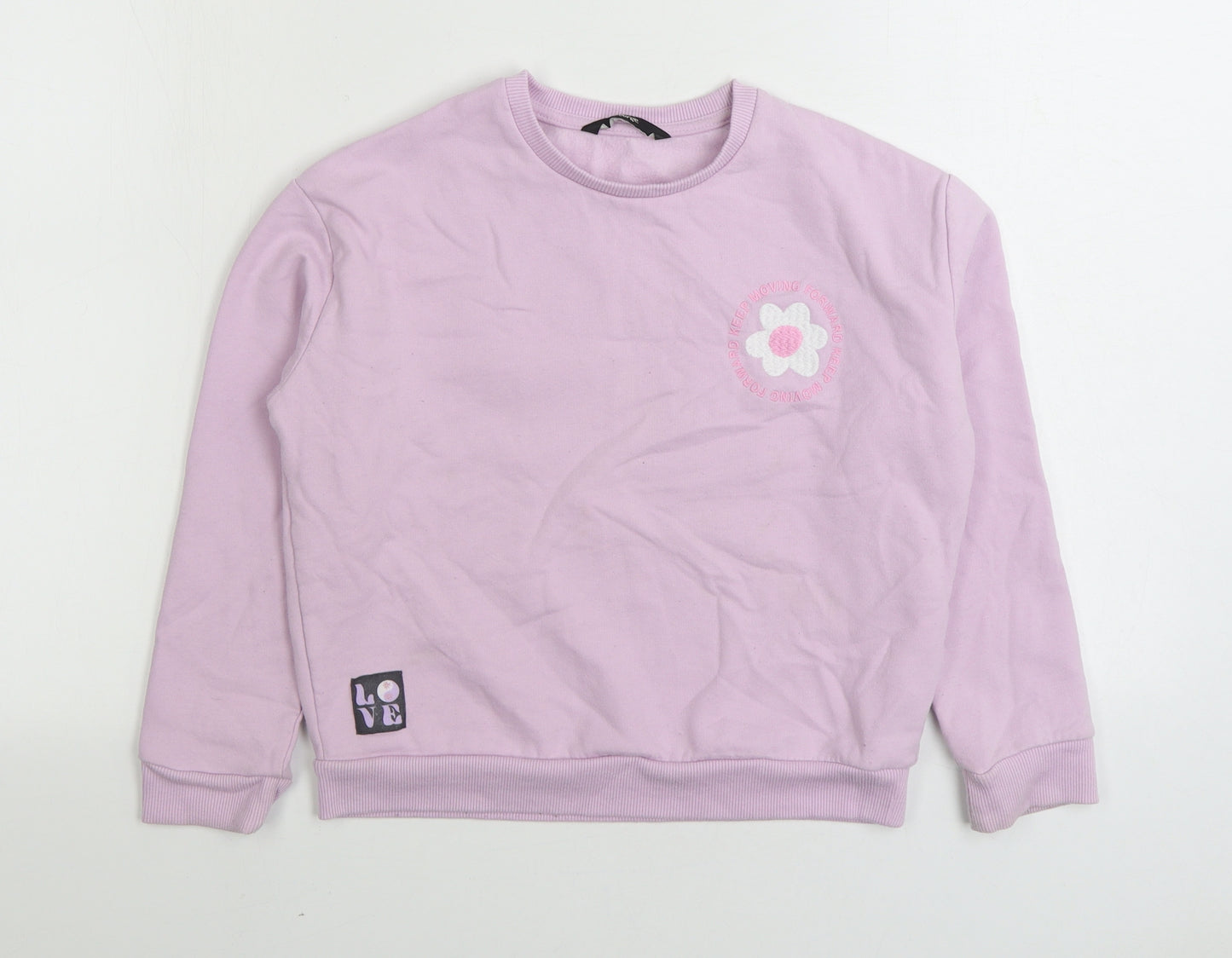 George Girls Purple Cotton Pullover Sweatshirt Size 9-10 Years Pullover - Love