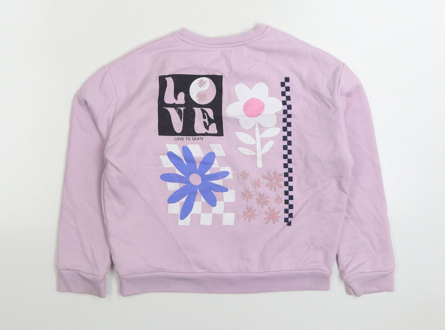 George Girls Purple Cotton Pullover Sweatshirt Size 9-10 Years Pullover - Love