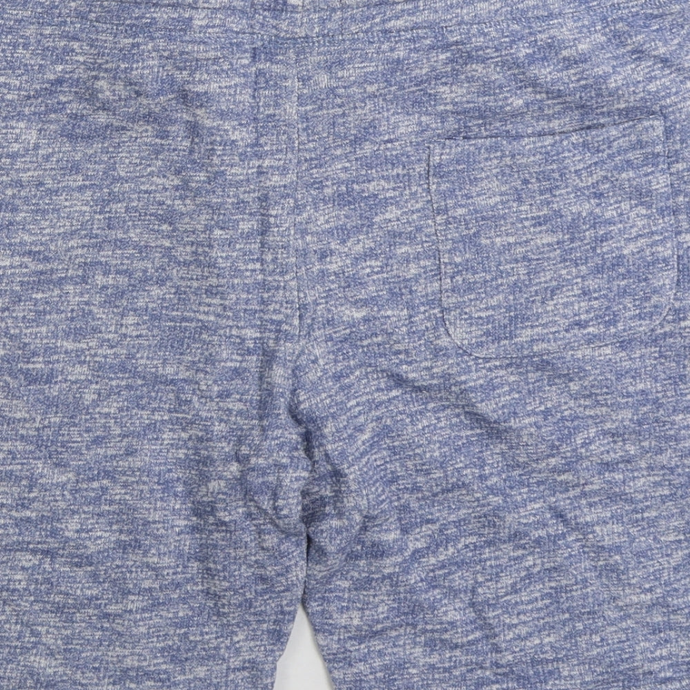 F&F Mens Blue Cotton Sweat Shorts Size M L9 in Regular Drawstring