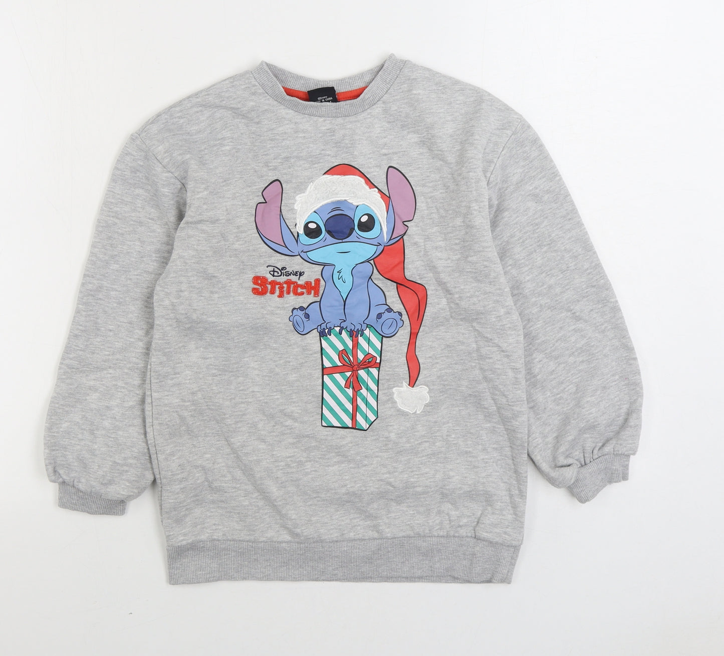 Primark Girls Grey Cotton Pullover Sweatshirt Size 8-9 Years Pullover - Christmas Stitch