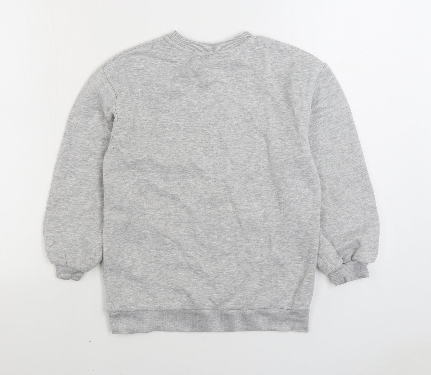 Primark Girls Grey Cotton Pullover Sweatshirt Size 8-9 Years Pullover - Christmas Stitch