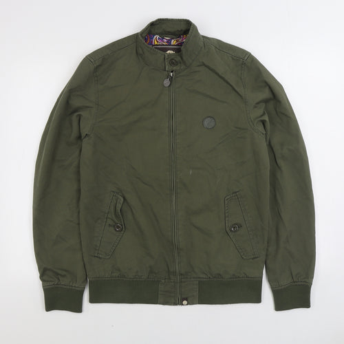 Pretty Green Mens Green Bomber Jacket Jacket Size S Zip
