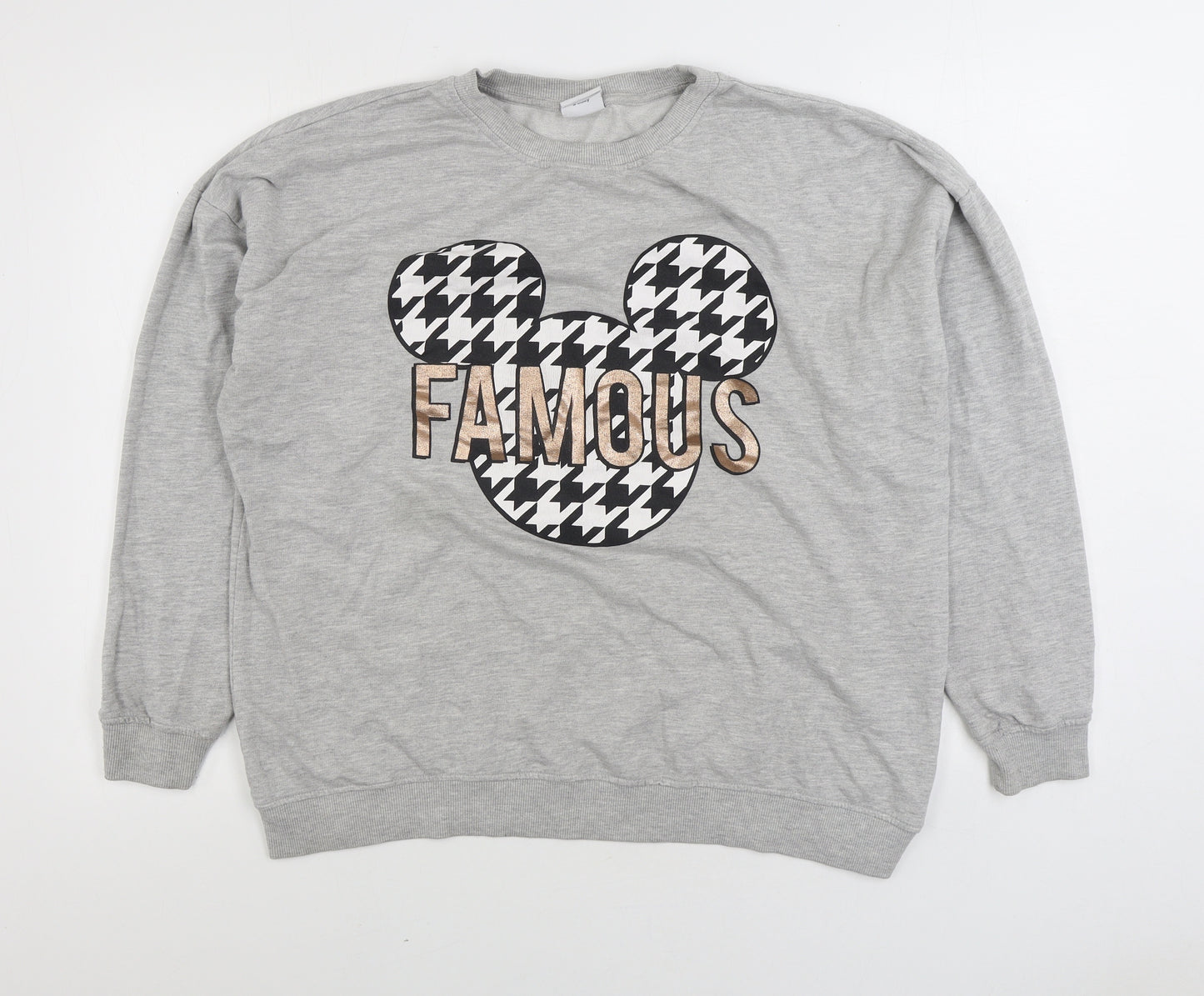 Disney Womens Grey Cotton Pullover Sweatshirt Size 20 Pullover - Mickey Mouse