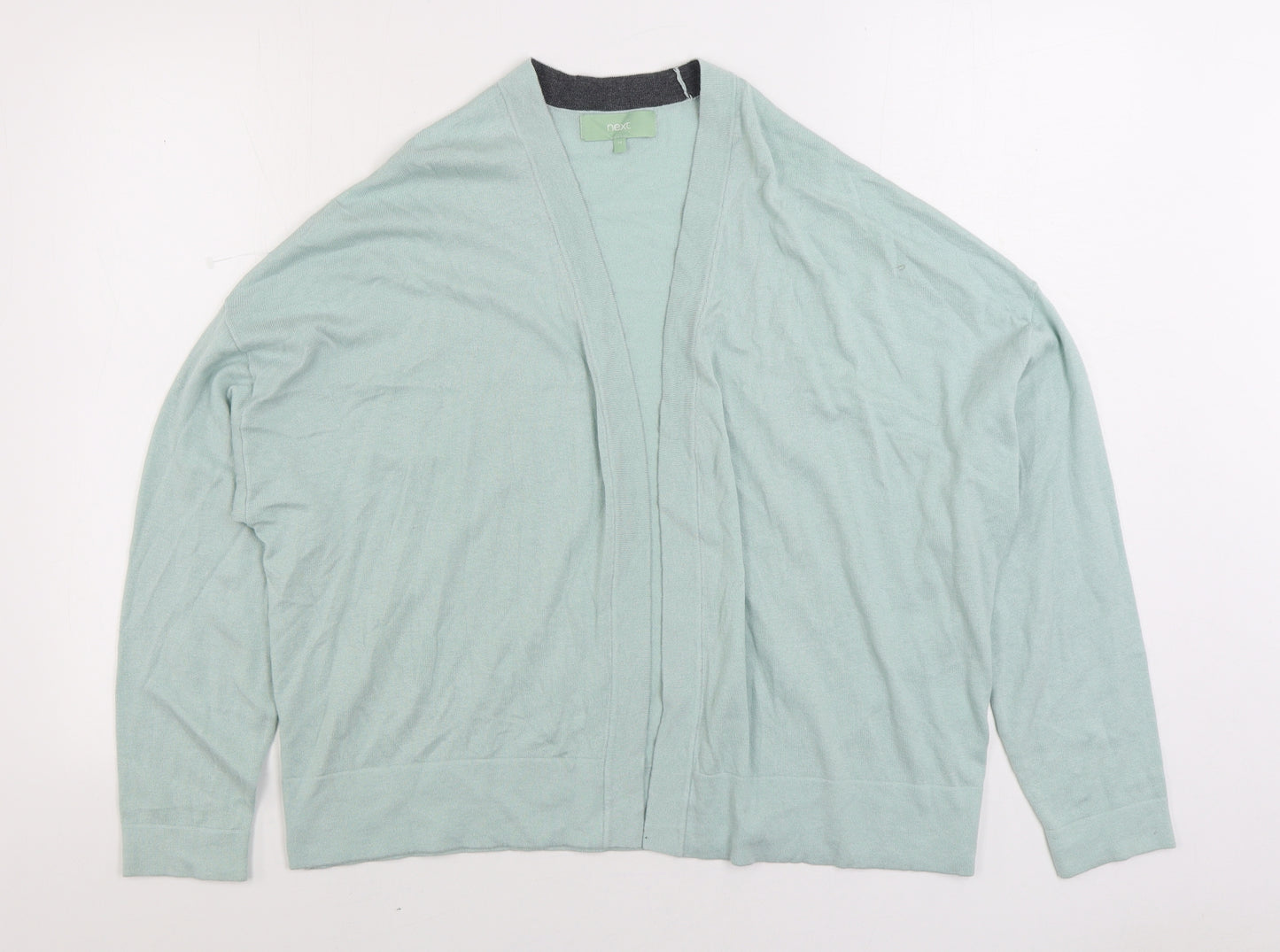 NEXT Womens Green V-Neck Cotton Cardigan Jumper Size 14